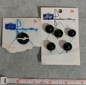 Vintage Black Plastic Button Set